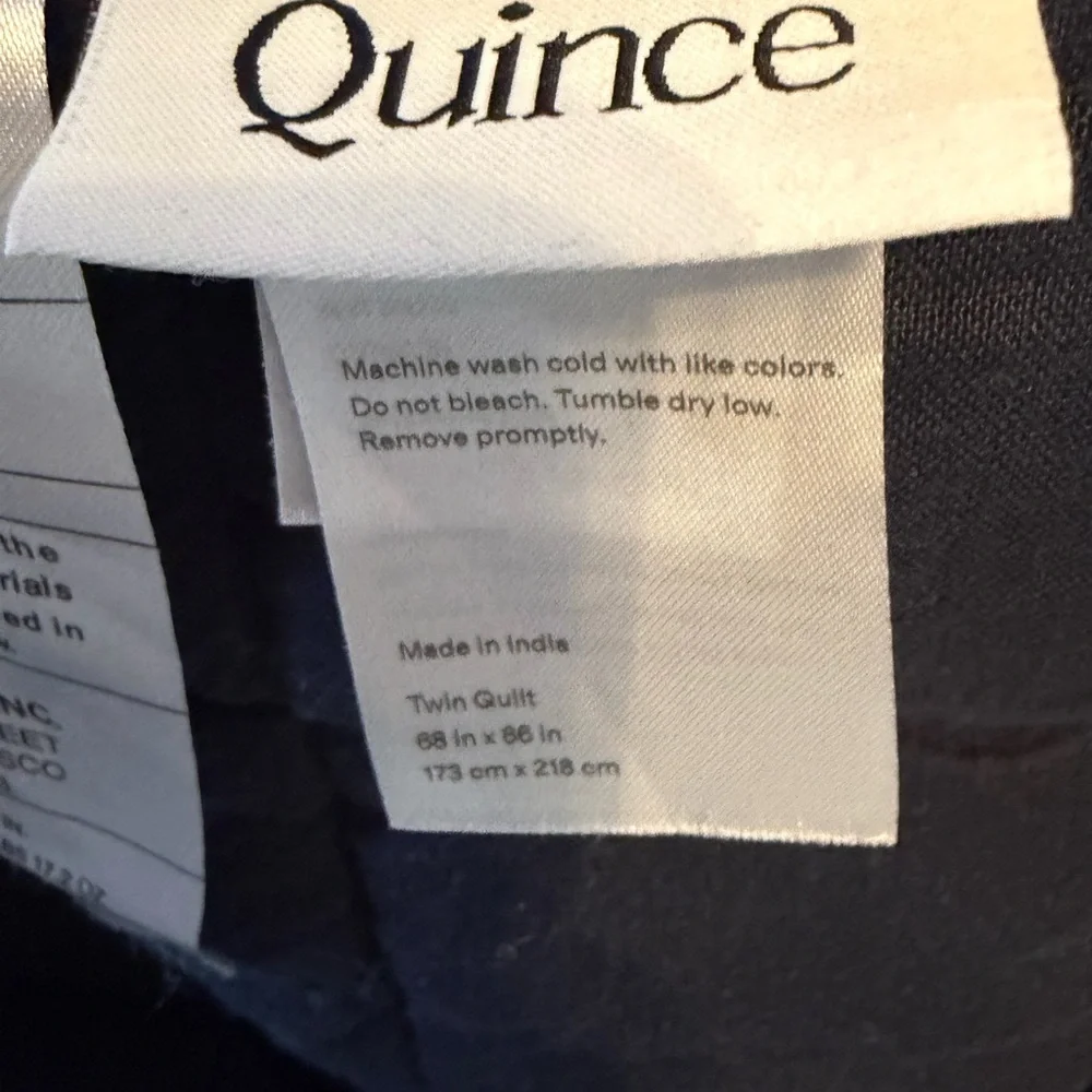 Quince European Linen Box Quilt Set, Twin